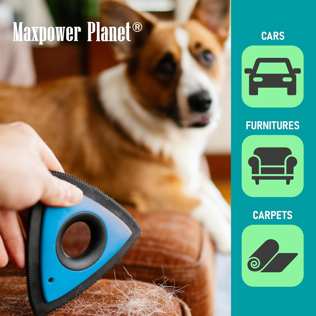 Pet Hair Removal Tool, Dog Hair Remover, for Car Carpet, Furniture, Easy Use Car Detailing Fur Remover Tool, Pet Hair Remover for Pet Fur