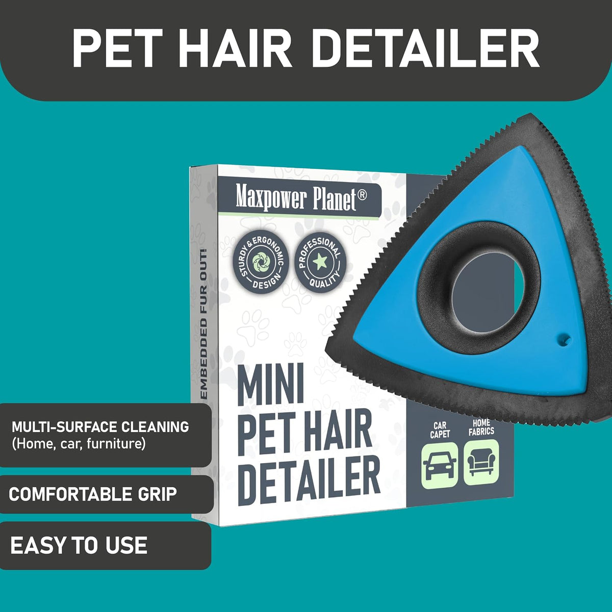 Pet Hair Removal Tool, Dog Hair Remover, for Car Carpet, Furniture, Easy Use Car Detailing Fur Remover Tool, Pet Hair Remover for Pet Fur